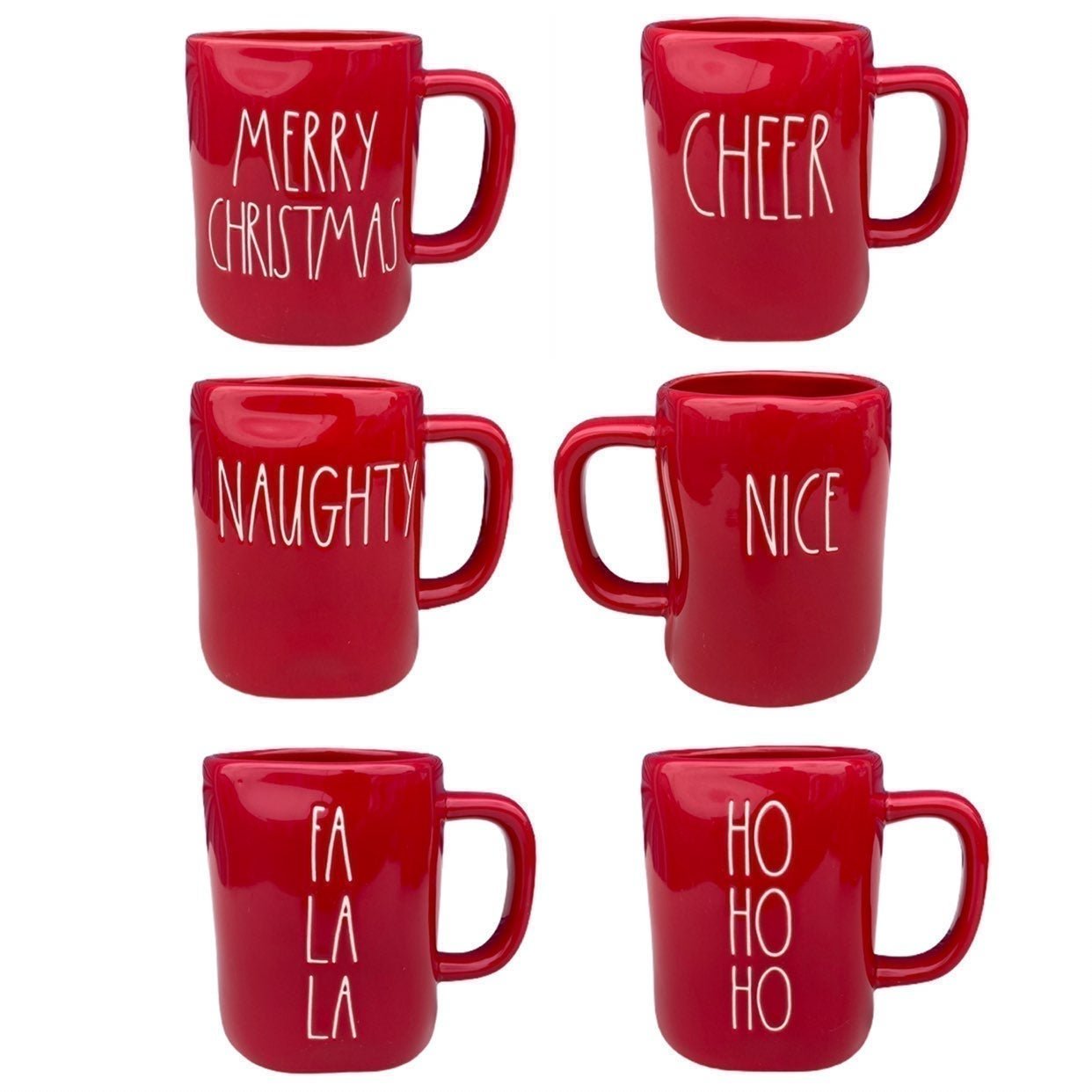 Rae Dunn RED Christmas Mug Bundle