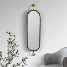 Maclachlan Oval Metal Framed Wall Mirror with Brackets SKU: W004063275