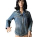 Vintage Y2K Current Elliott The Biker Jacket blue denim Motoside zipper size 6
