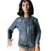 Vintage Y2K Current Elliott The Biker Jacket blue denim Motoside zipper size 6