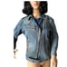 Vintage Y2K Current Elliott The Biker Jacket blue denim Motoside zipper size 6