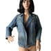 Vintage Y2K Current Elliott The Biker Jacket blue denim Motoside zipper size 6