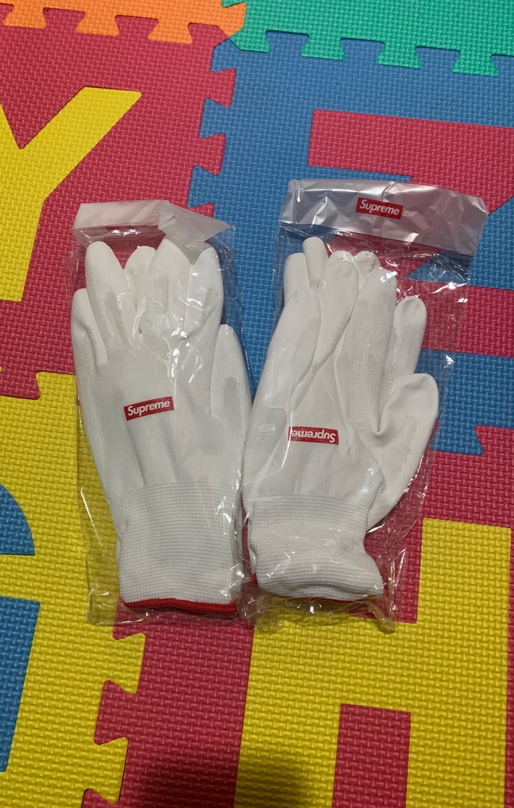 2 sets of Supreme rubberized gloves
