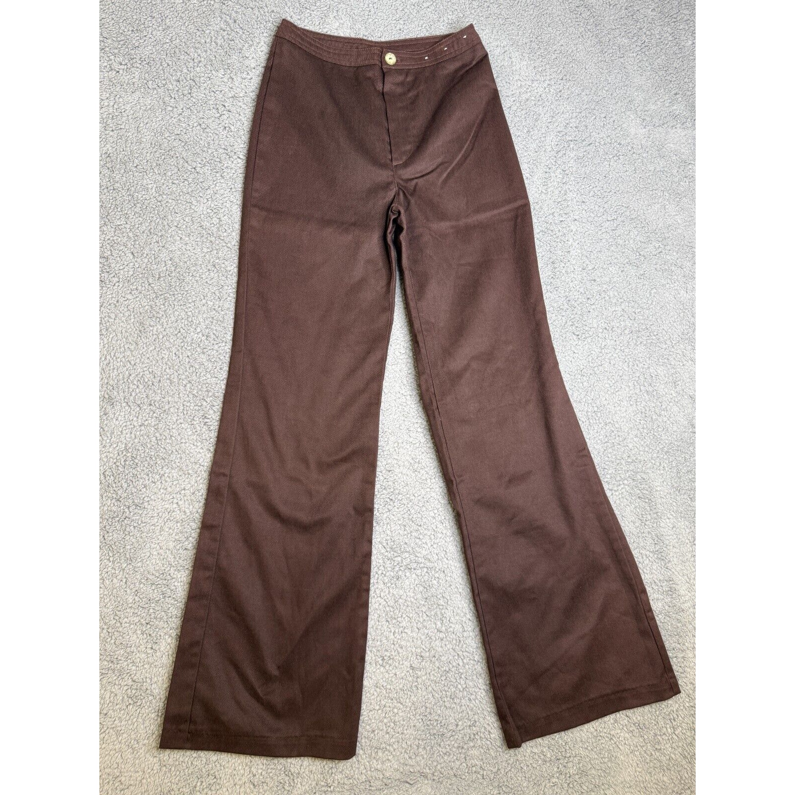 Vintage Dittos Pants Teens Size 10 Brown Flare Wide Leg High Waisted Retro Class