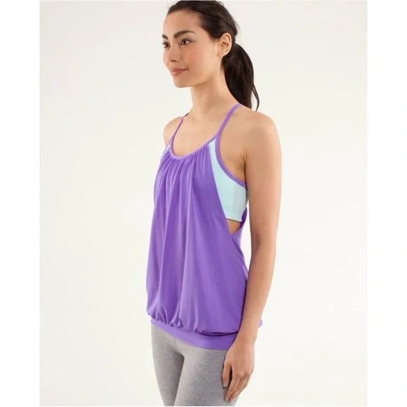 Lululemon Athletica Power Purple Aquamarine Sports Bra Combo No Limits Tank