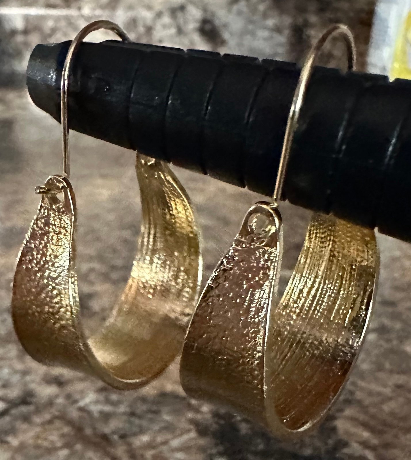 14K karat Gold VErmeil large Chunky Hoop Earrings Round Big Hoops wide 71-21