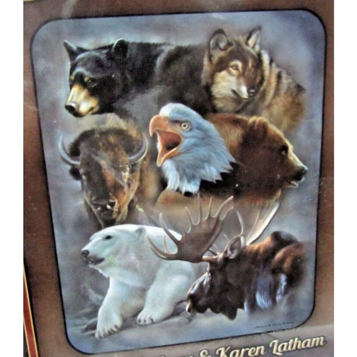 ALASKA COLLAGE Rebecca & Karen Latham Luxury Plush Blanket Queen