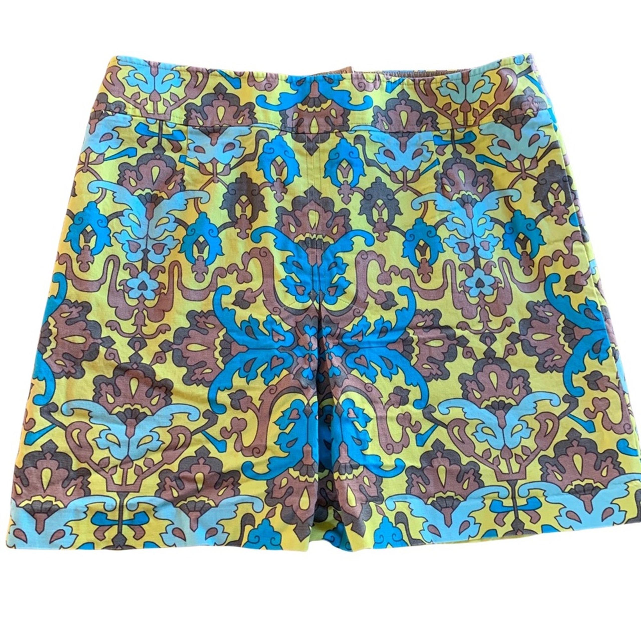 Nanette Lepore Womens mini skirt greens browns size 10