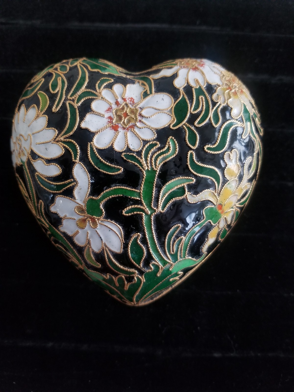 Beautiful Heart Shape Cloisonne/Enamel Trinket Box