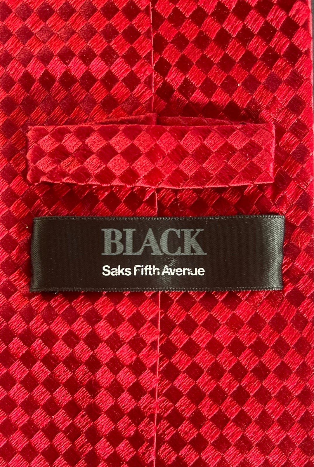 Saks Fifth Avenue Black Label Red Silk Tie