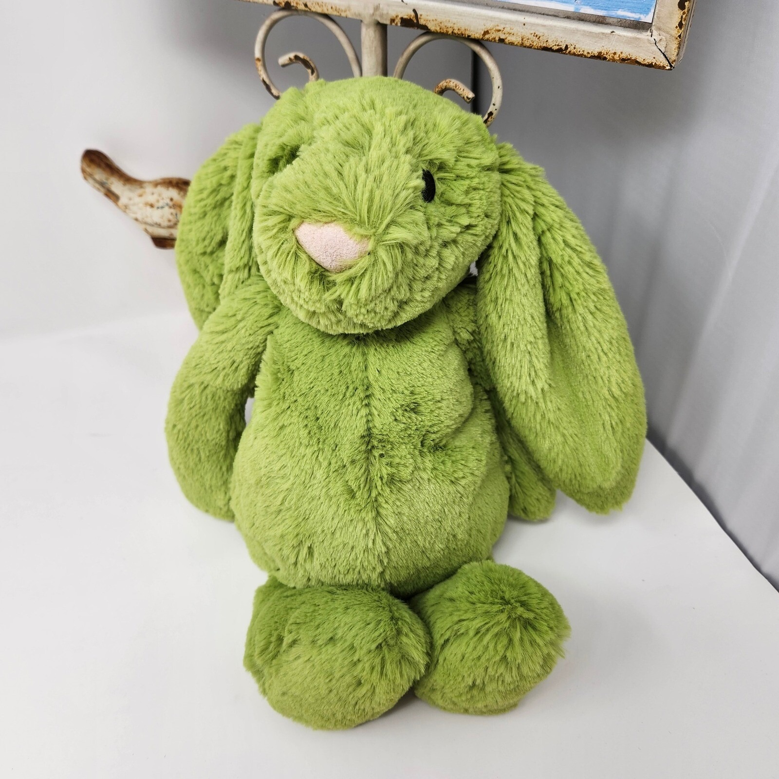 Jellycat Apple Green Bunny Plush Stuffed Animal Embroidered Ear Romeo 12 Inch