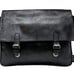 DOUBLE SNAP & LOCK VINTAGE LARGE LEATHER MESSENGER BAG - COAL