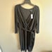 Lane Bryant Black Shimmer Faux Wrap Women's Dress Size 18/20 NWT