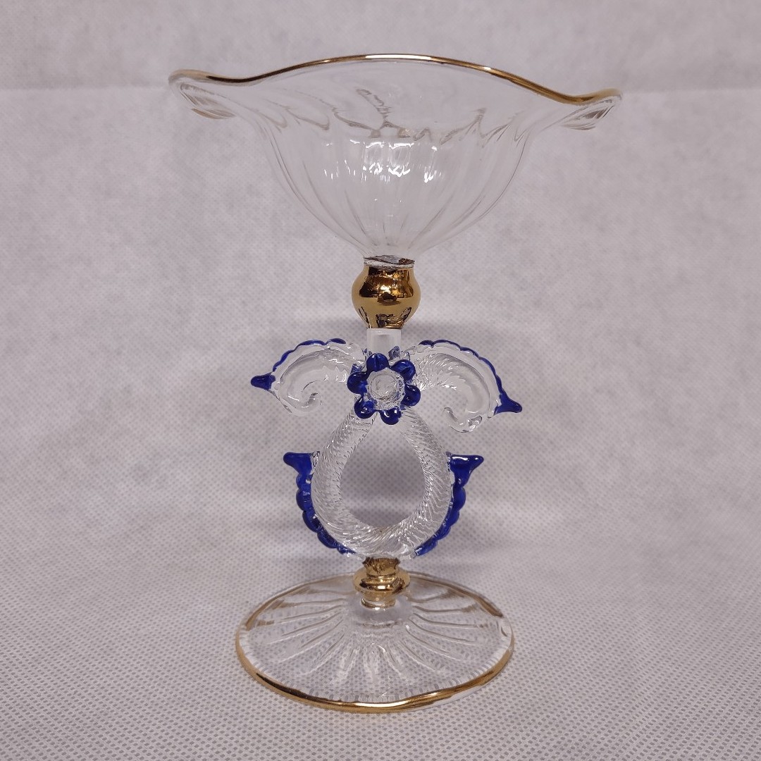 Venetian Murano Wine Cocktail Glass Candy Dish
