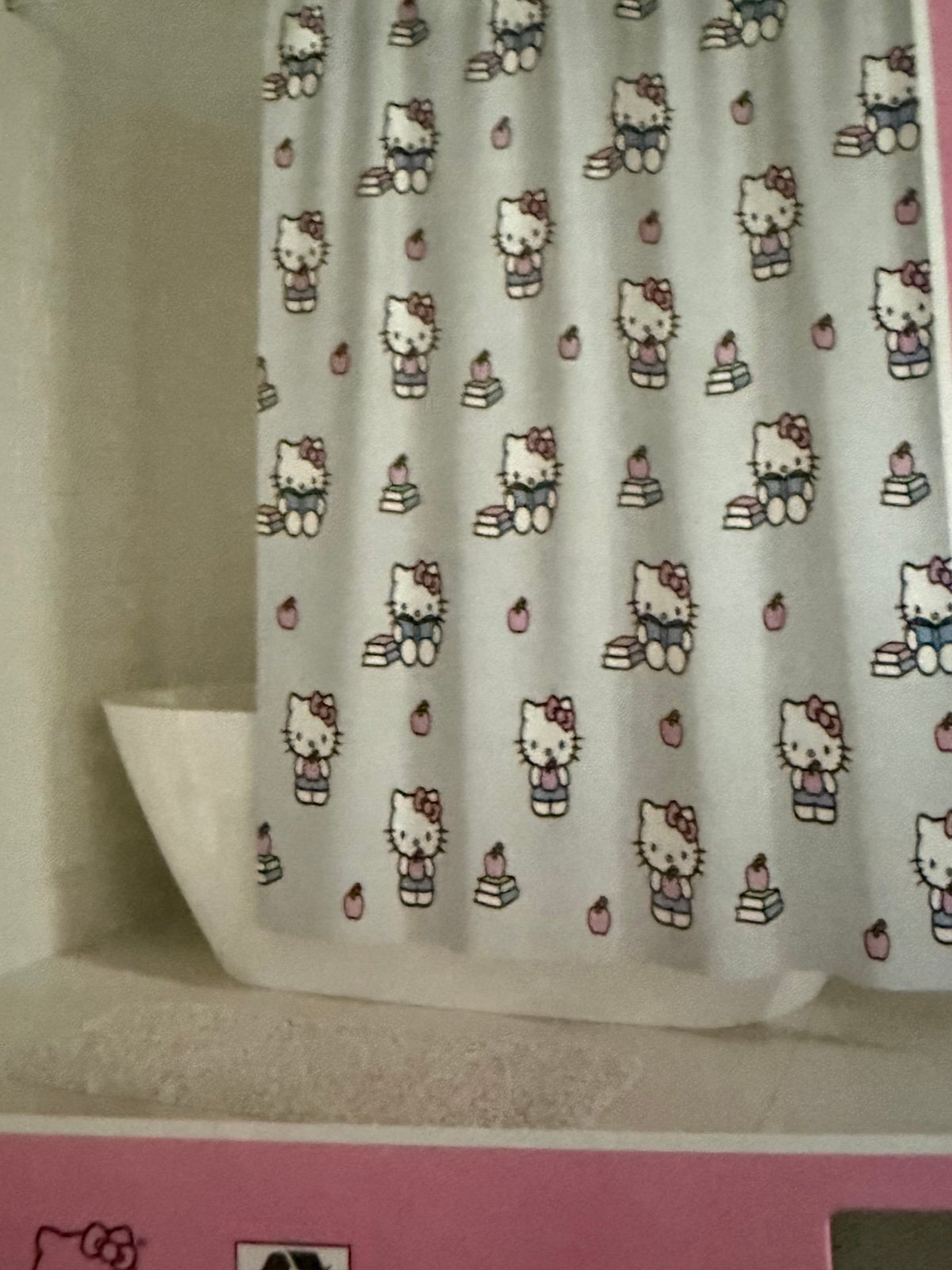Hello Kitty books shower curtain