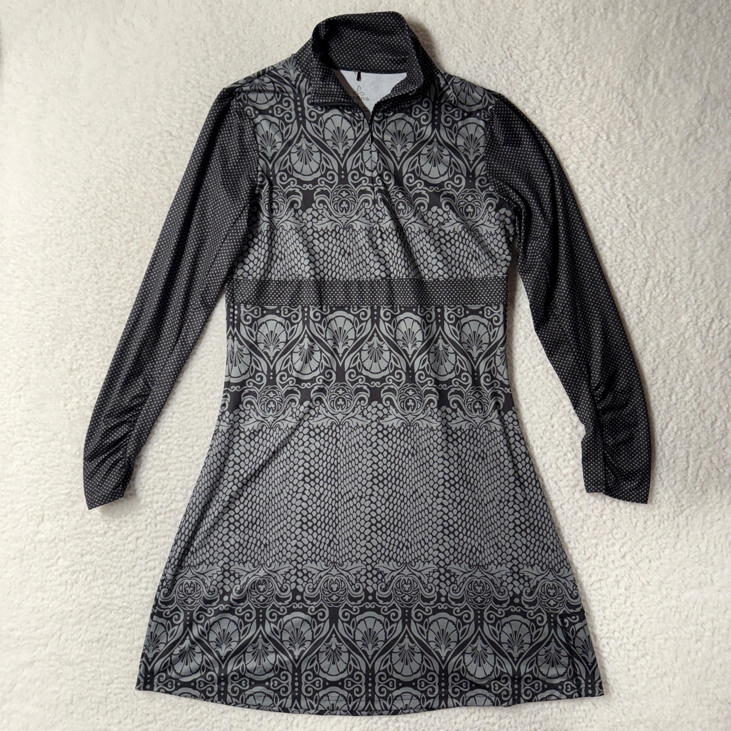 Prana Womens L Spitfire 1/4 Zip Long Sleeve Mini Dress Athleisure Outdoor Travel