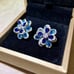 Luxury Sterling Silver Fashion sapphire Earrings