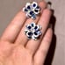 Luxury Sterling Silver Fashion sapphire Earrings