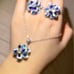 Luxury Sterling Silver Fashion sapphire Earrings
