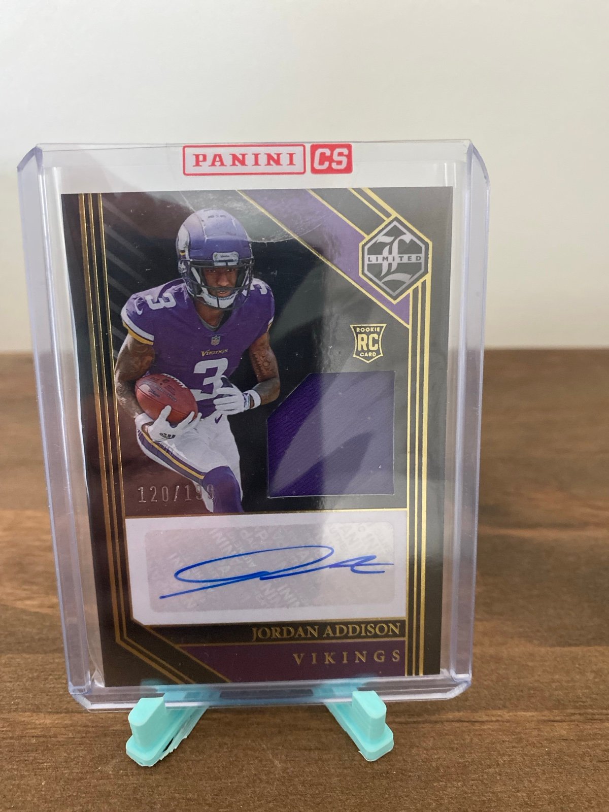 2023 Panini Limited JORDAN ADDISON #120 Rookie Patch AUTO (RC) /199 Vikings