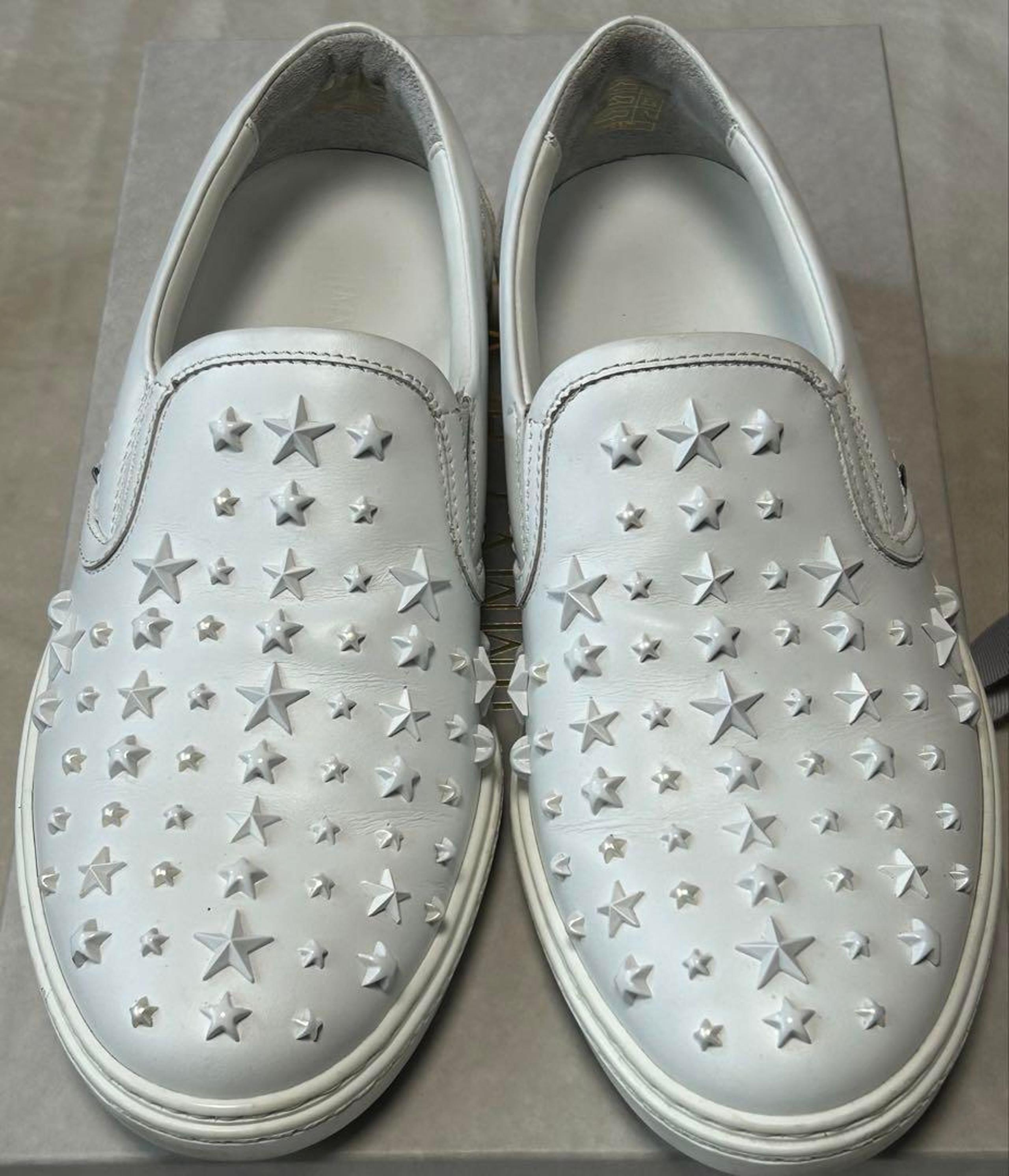JIMMY CHOO White Studded Sneakers