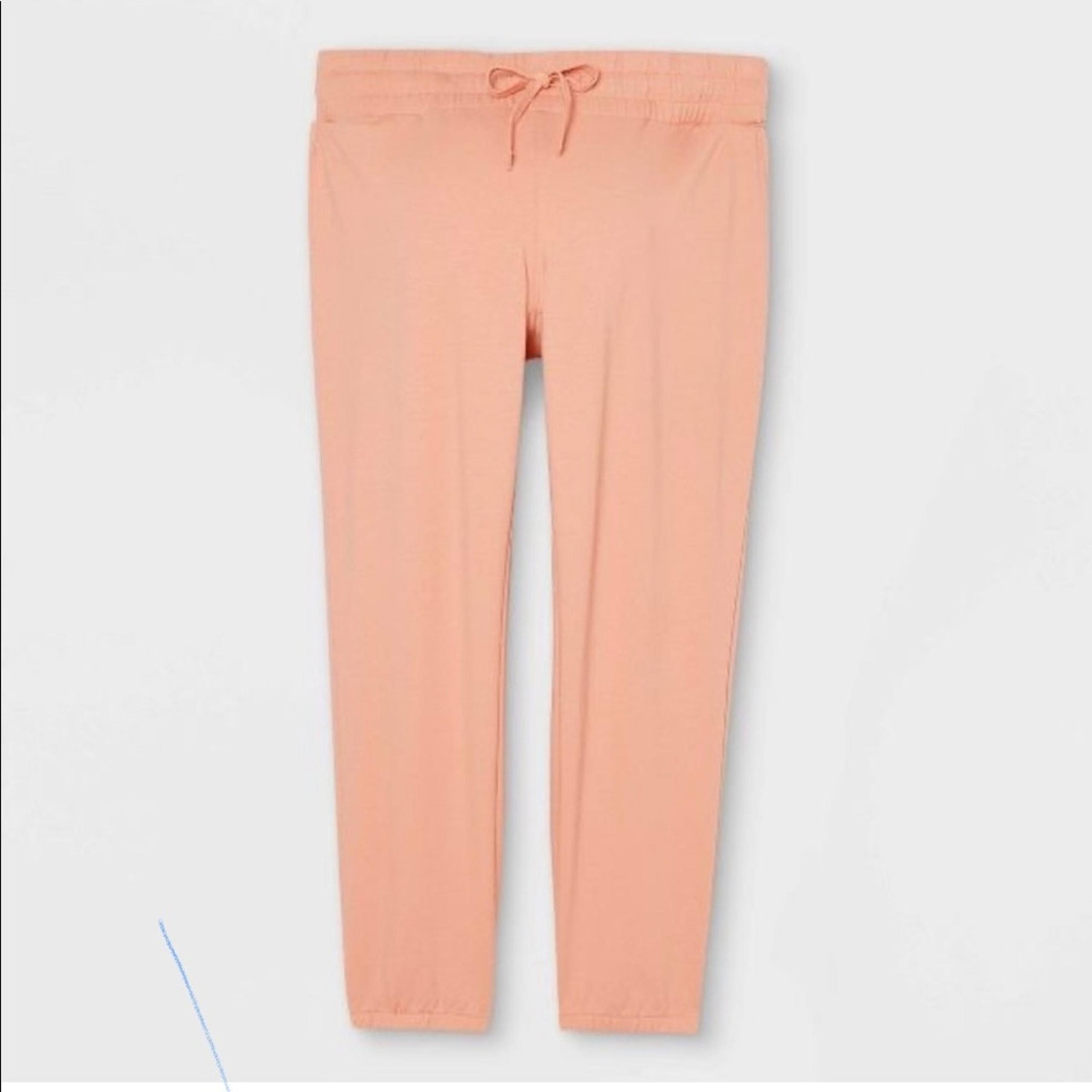 Ingrid & Isabel Match Back Maternity Jogger Pants NWT Sz L peach tangerine