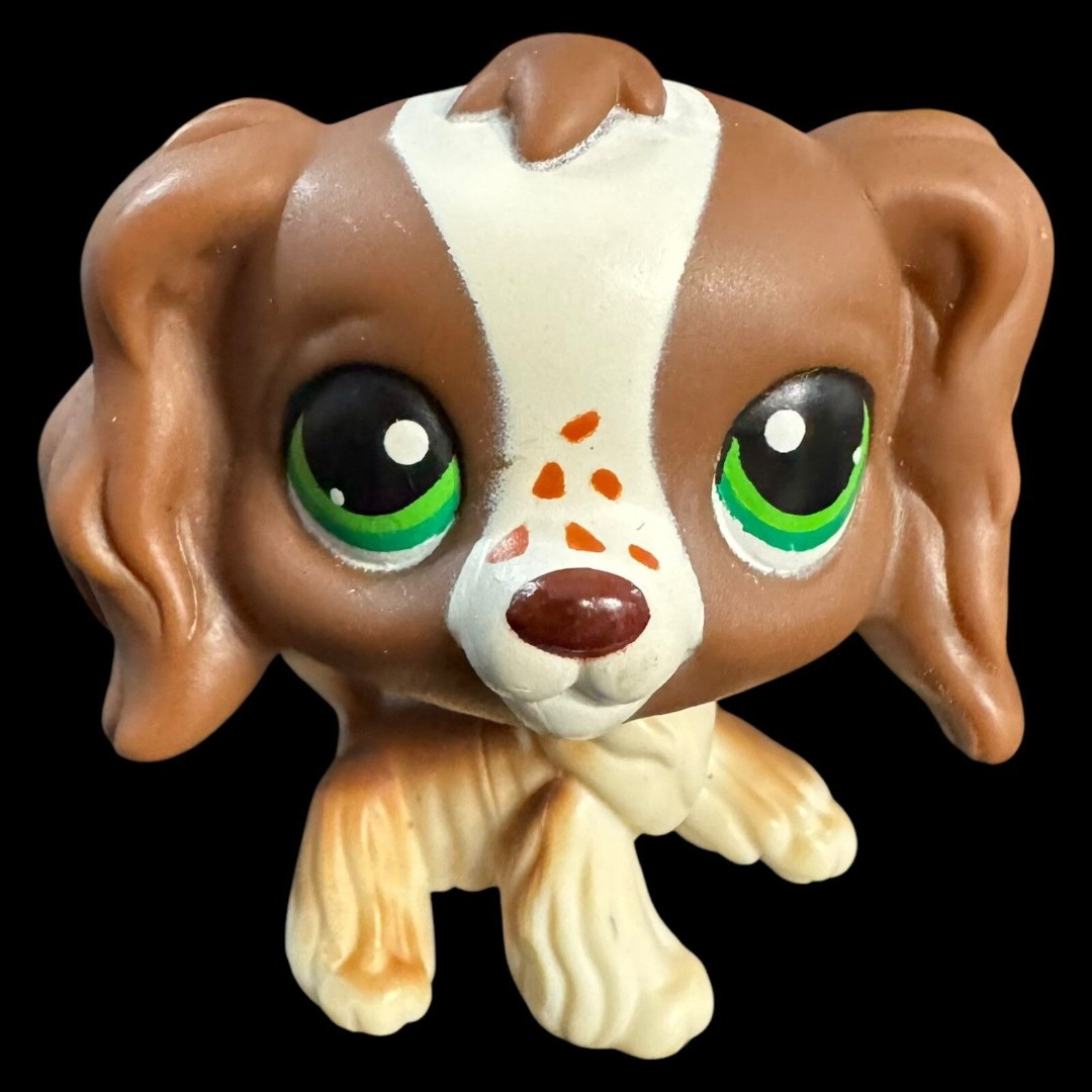 Littlest Pet Shop COCKER SPANIEL DOG #156 Green Eyes Authentic LPS Hasbro 2005