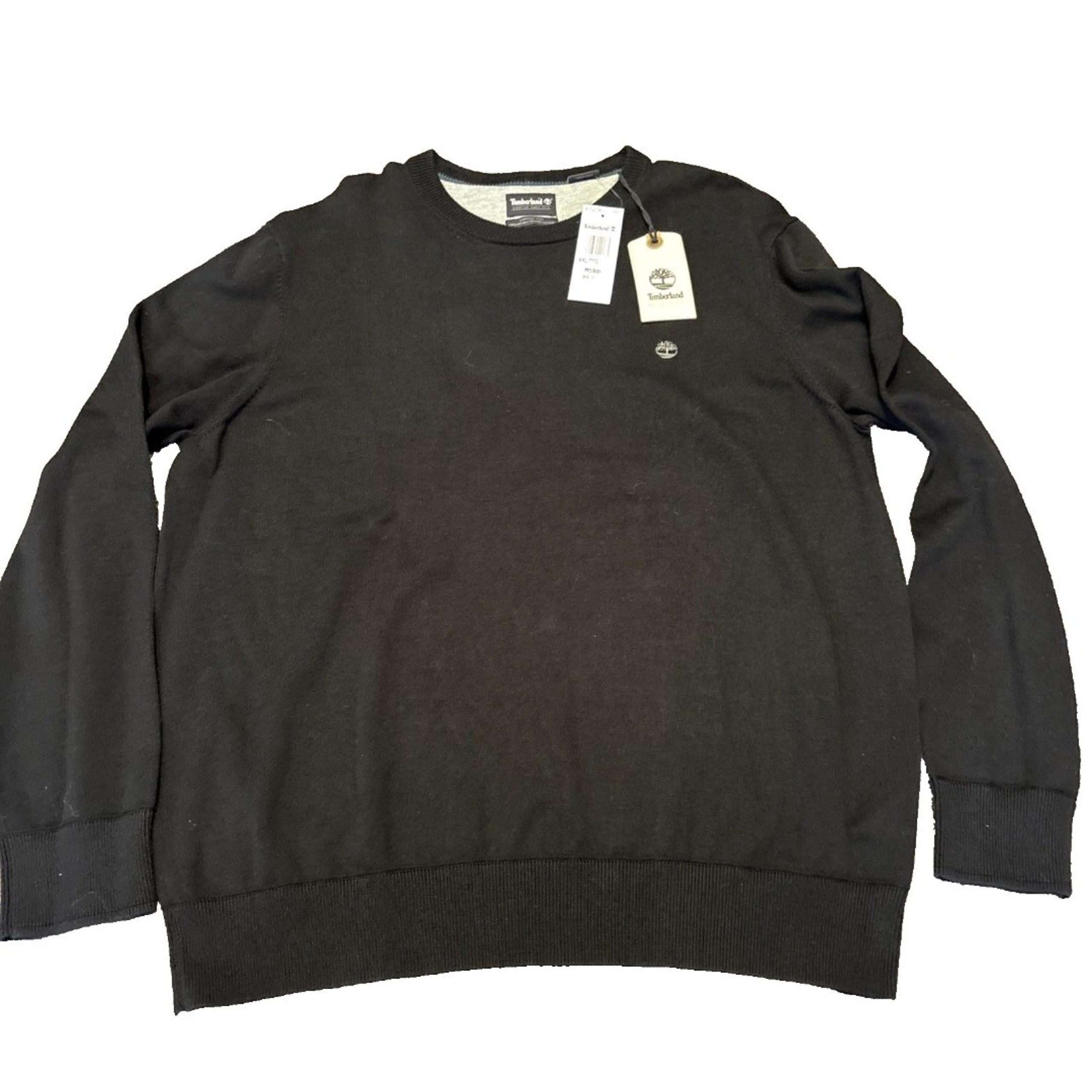 NWT Timberland Men's Black Organic Cotton Crew Neck Sweater $64 XXL