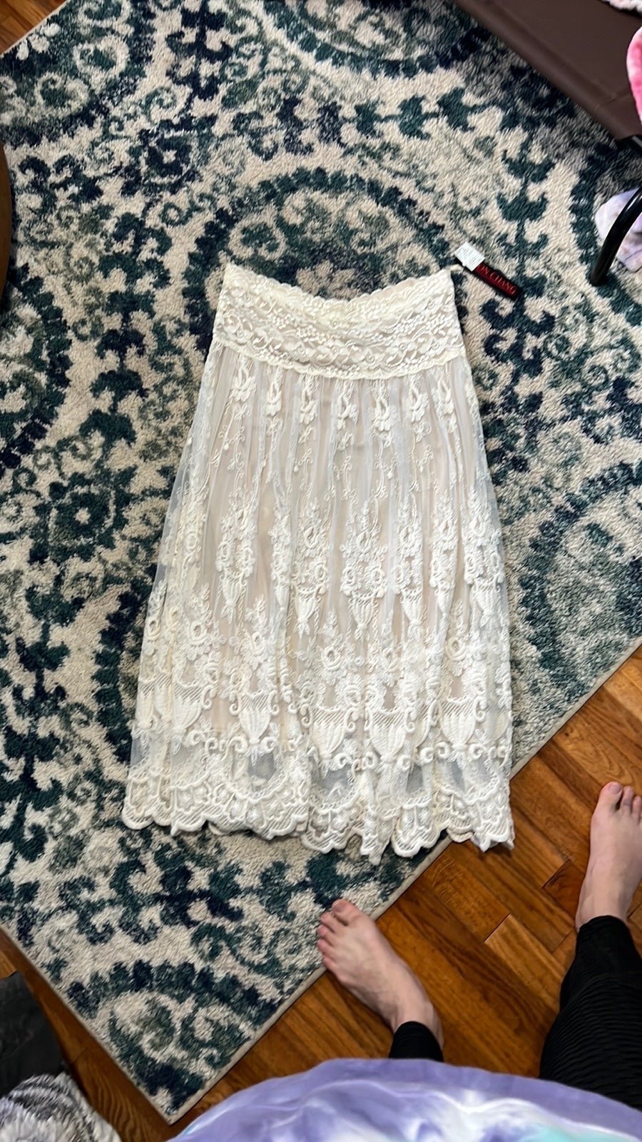 Simon chang maxi lace skirt
