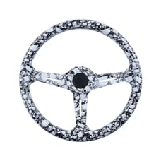 BRAND NEW UNIVERSAL 350MM Skull Graphic Acrylic Deep Dish 6 Holes Steering Wheel