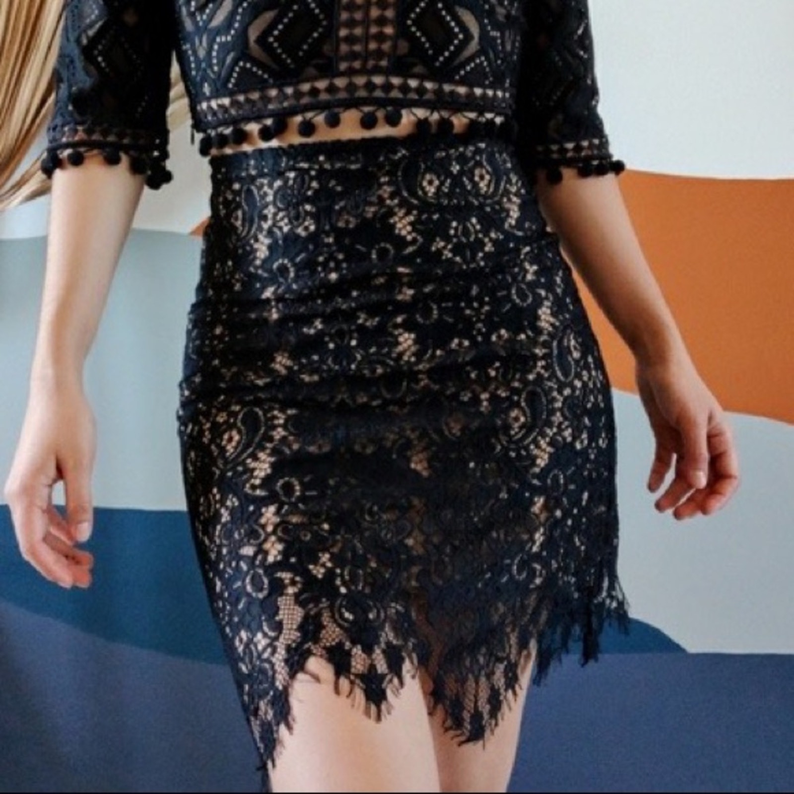 NWOT FOR LOVE AND LEMONS Vika Black Lace Miniskirt Sz. S