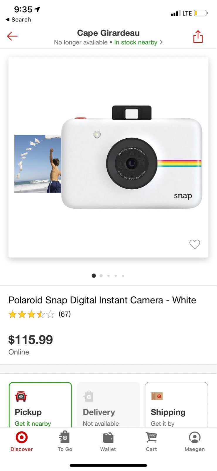 Poloroid Snap Instant Camera with film