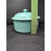 Fapor Turquoise Casserole Pot with Lid, Mid Century Modern Round Covered Pot