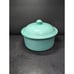 Fapor Turquoise Casserole Pot with Lid, Mid Century Modern Round Covered Pot