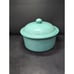 Fapor Turquoise Casserole Pot with Lid, Mid Century Modern Round Covered Pot