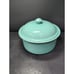 Fapor Turquoise Casserole Pot with Lid, Mid Century Modern Round Covered Pot