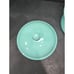 Fapor Turquoise Casserole Pot with Lid, Mid Century Modern Round Covered Pot