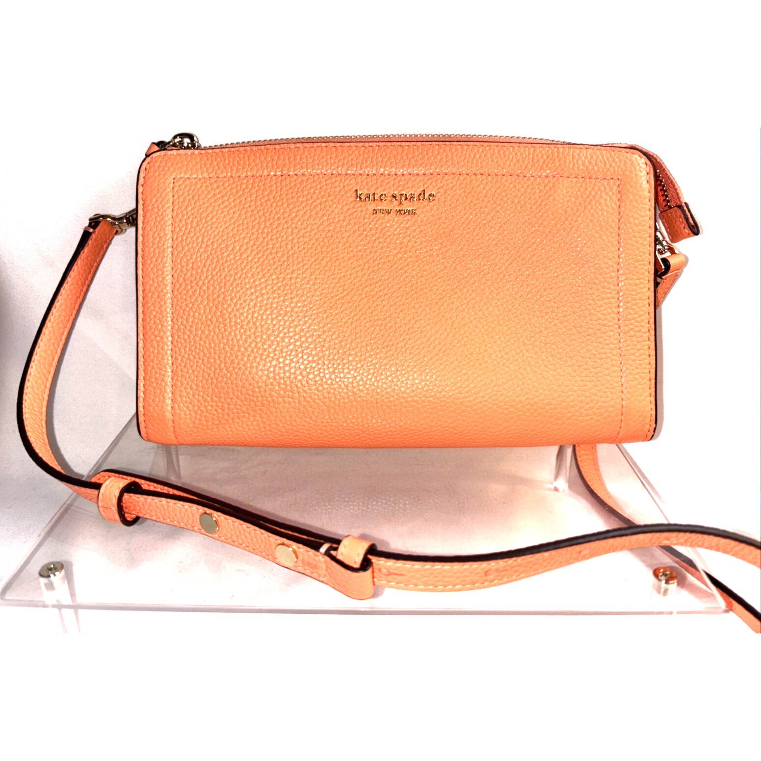 kate spade new york Knott Pebbled Leather Small Crossbody, Melon Ball Color