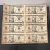 Lot of 8 Ten Dollar Notes Series 2009 Uncut Sheet Uncirculated