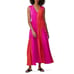 Amur Lotta Colorblock Silk Maxi Dress 4 Sleeveless V-Neck Side Drawstring Womens