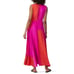 Amur Lotta Colorblock Silk Maxi Dress 4 Sleeveless V-Neck Side Drawstring Womens