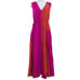 Amur Lotta Colorblock Silk Maxi Dress 4 Sleeveless V-Neck Side Drawstring Womens