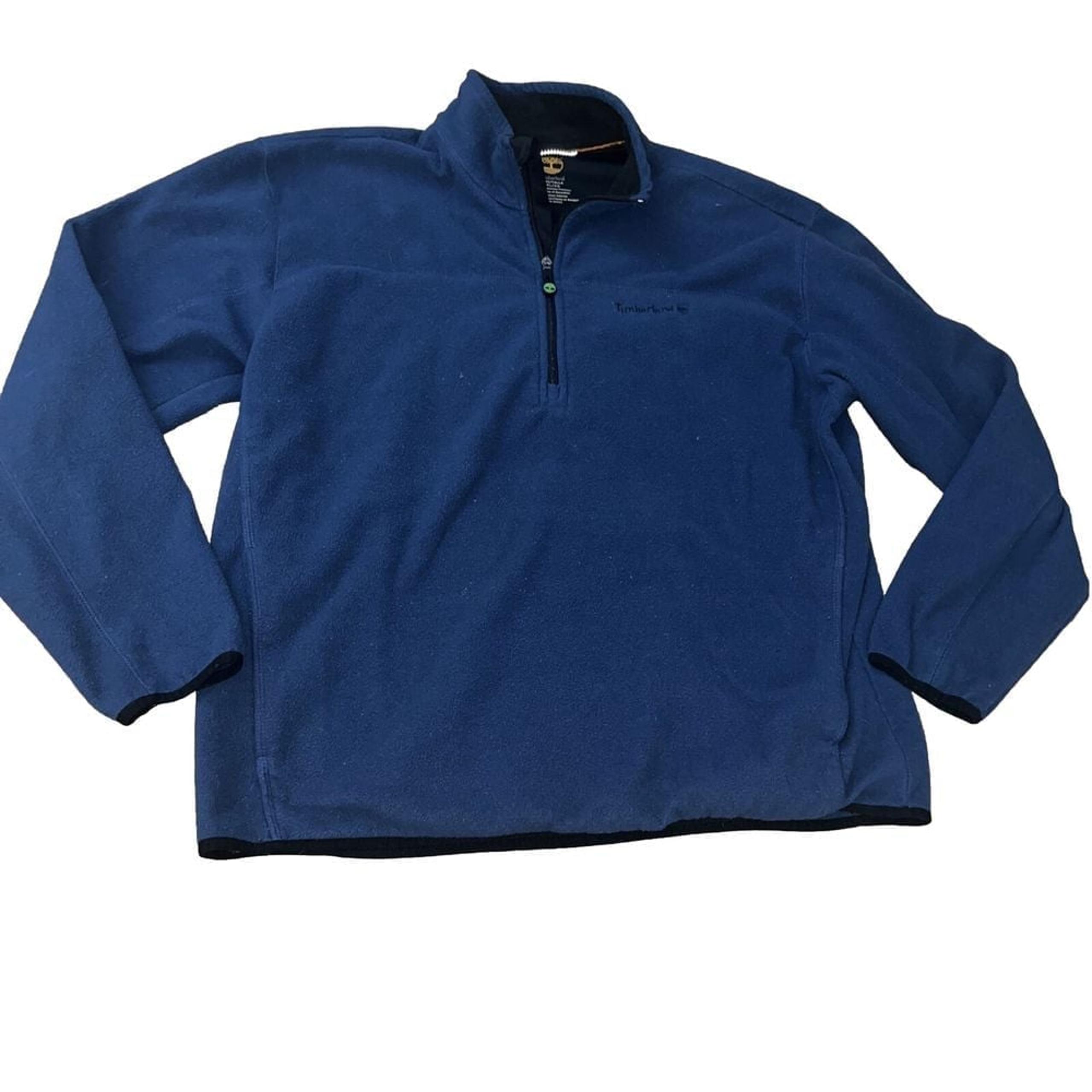 Timberland Mens XL 1/4 Zip Long Sleeve Sweatshirt Navy Pullover Sweater Slim Fit