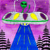 Alien Spaceship UFO Acrylic Painting