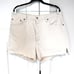 Agolde Dee High Rise Paper White Cotton Raw Cut Frayed Edge Shorts 32 Revolve