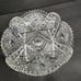 Vintage Imperial Glass Nucut Crystal Ware Hobstar Saw Tooth Edge 7.5 Low Bowl