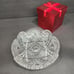 Vintage Imperial Glass Nucut Crystal Ware Hobstar Saw Tooth Edge 7.5 Low Bowl