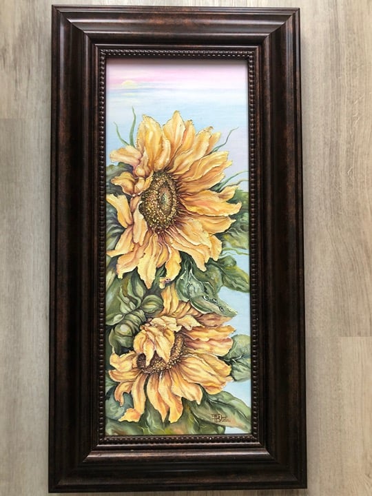 Original oil painting on canvas, 25”x 13” artwork, handmade
