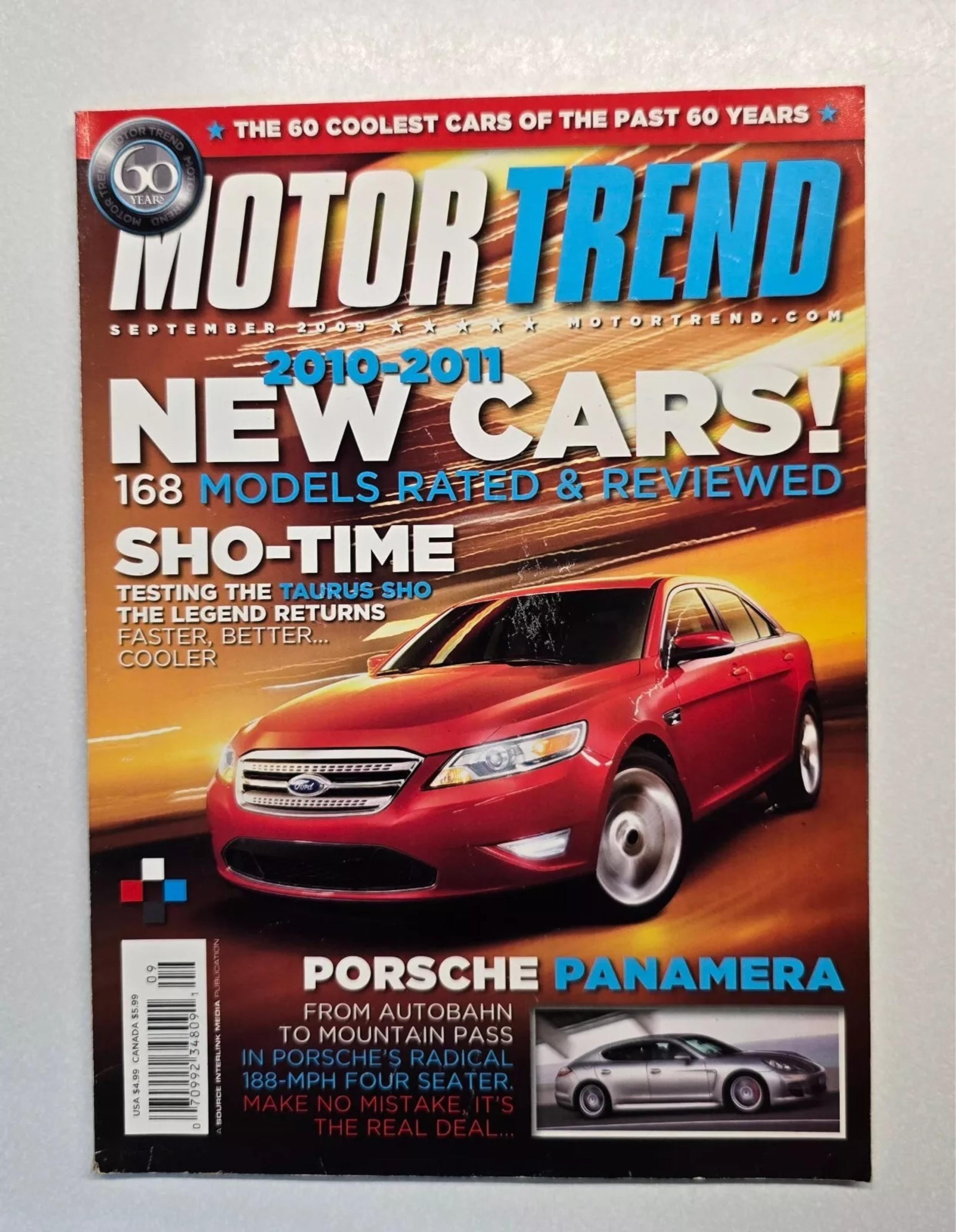 Motor Trend Magazine September 2009 Porsche Panamera Taurus Sho