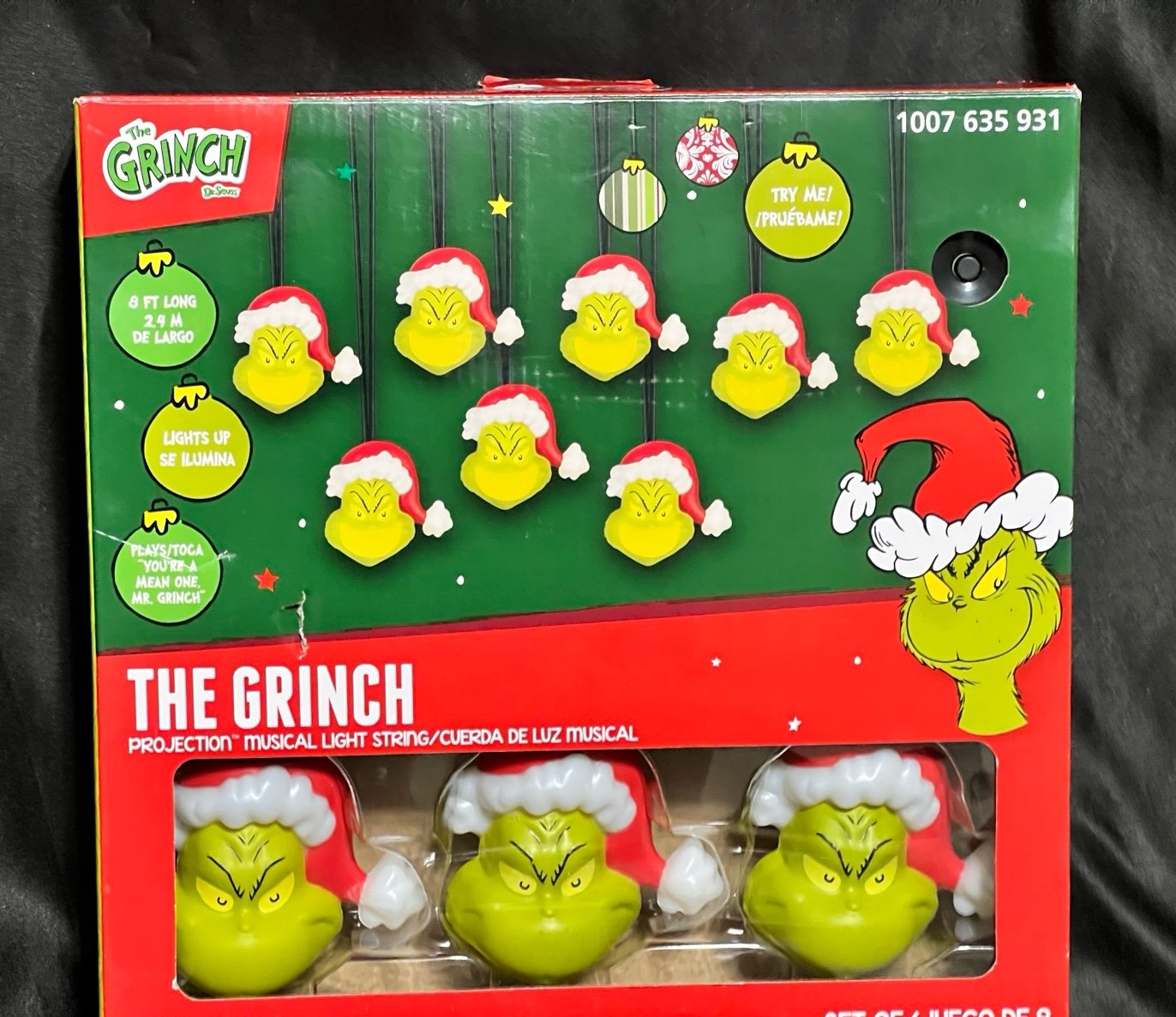 The Grinch Projection Christmas Musical 8 Light String.